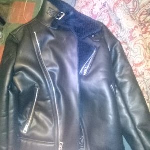 Guess fur leather coat
